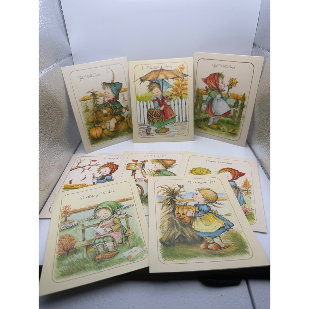 Vintage 1986 Little Children Greeting Cards Lot 8 Hummel Style Help The Children